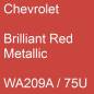 Preview: Chevrolet, Brilliant Red Metallic, WA209A / 75U.